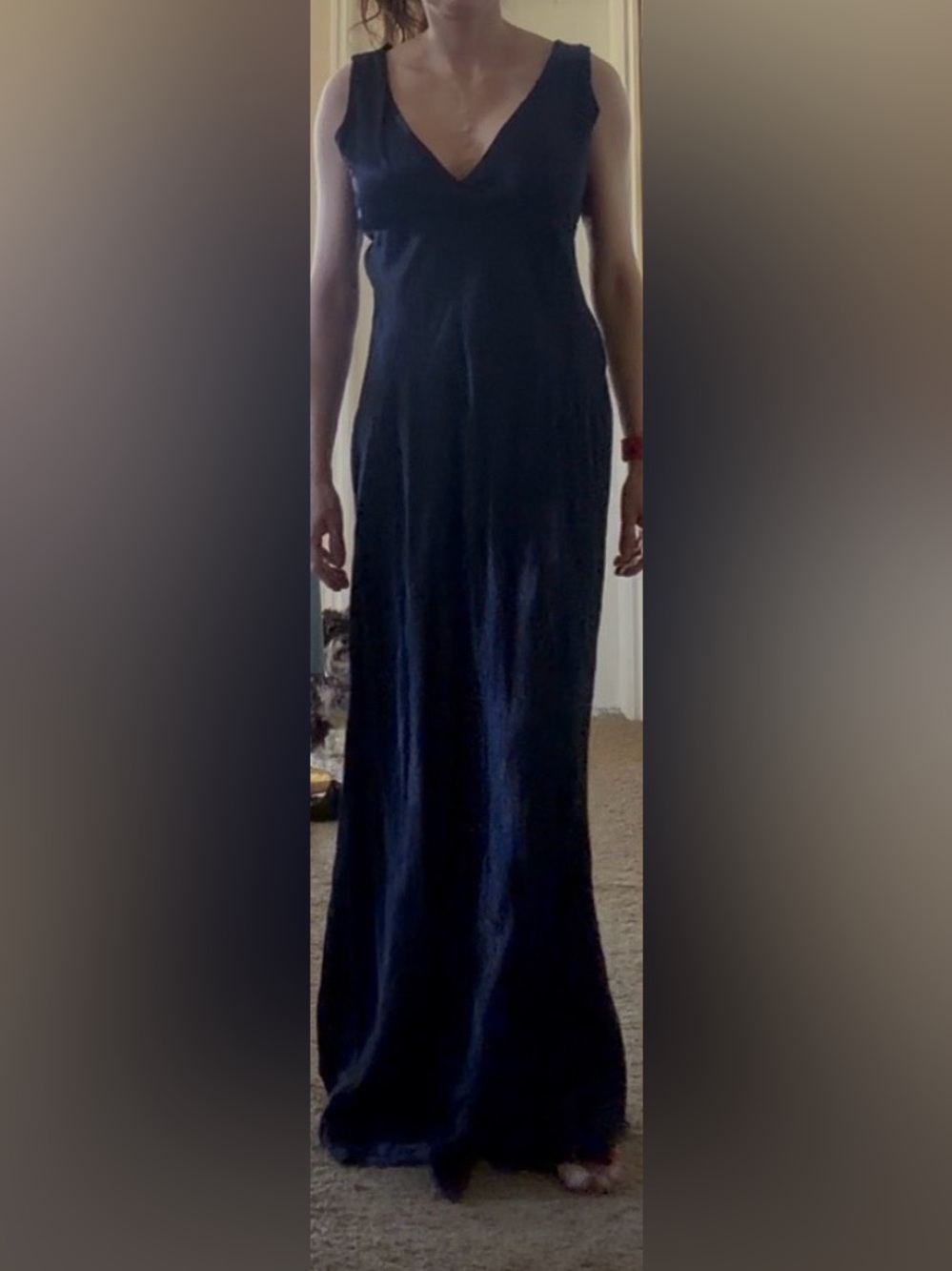 NWOT women’s Navy Maxi Skirt - Elegant Floor-Length Design small